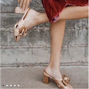 Dorothea Rose Gold Knotted High Heel Sandals